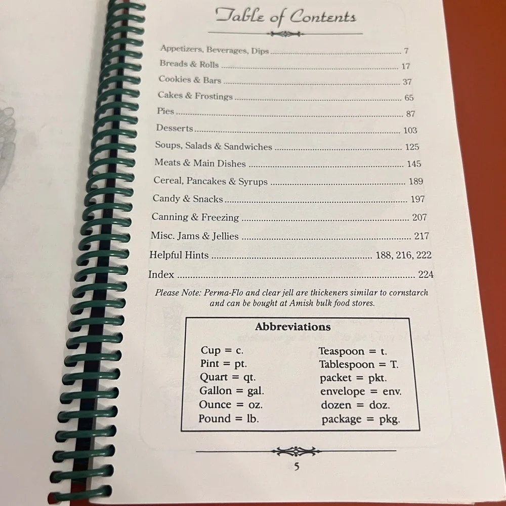 Family Treasures Cookbook Recipes from the Heart Amish Mabel Yoder Spiral Bound